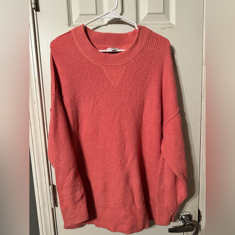 aerie Coral Crewneck Sweater